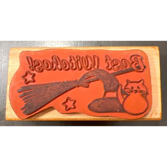Best Witches Rubber Stamp Craft Mania Wood Block Halloween Crafting Tool - Picture 2 of 4